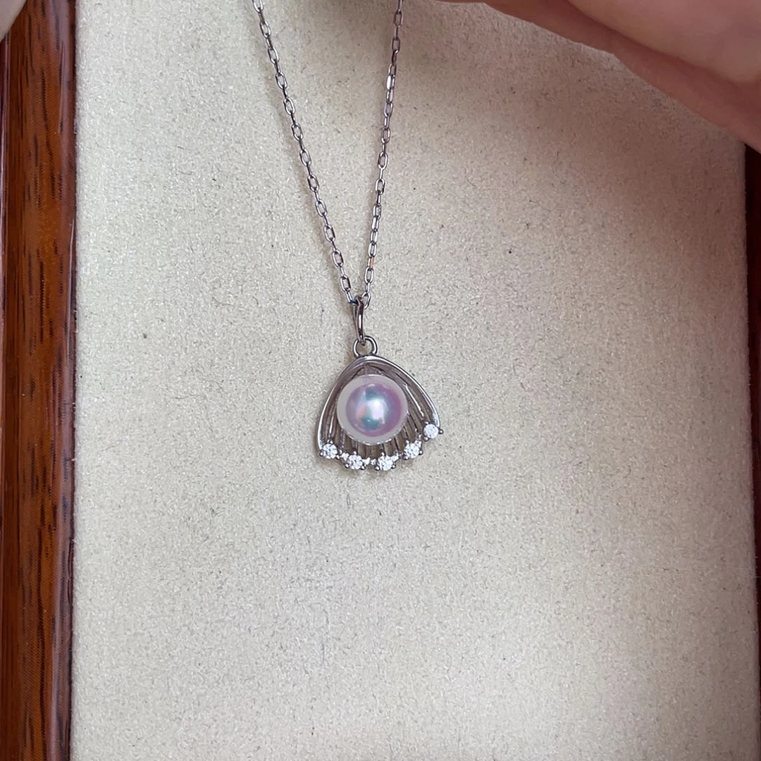 海水珍珠银S925镶嵌颈饰