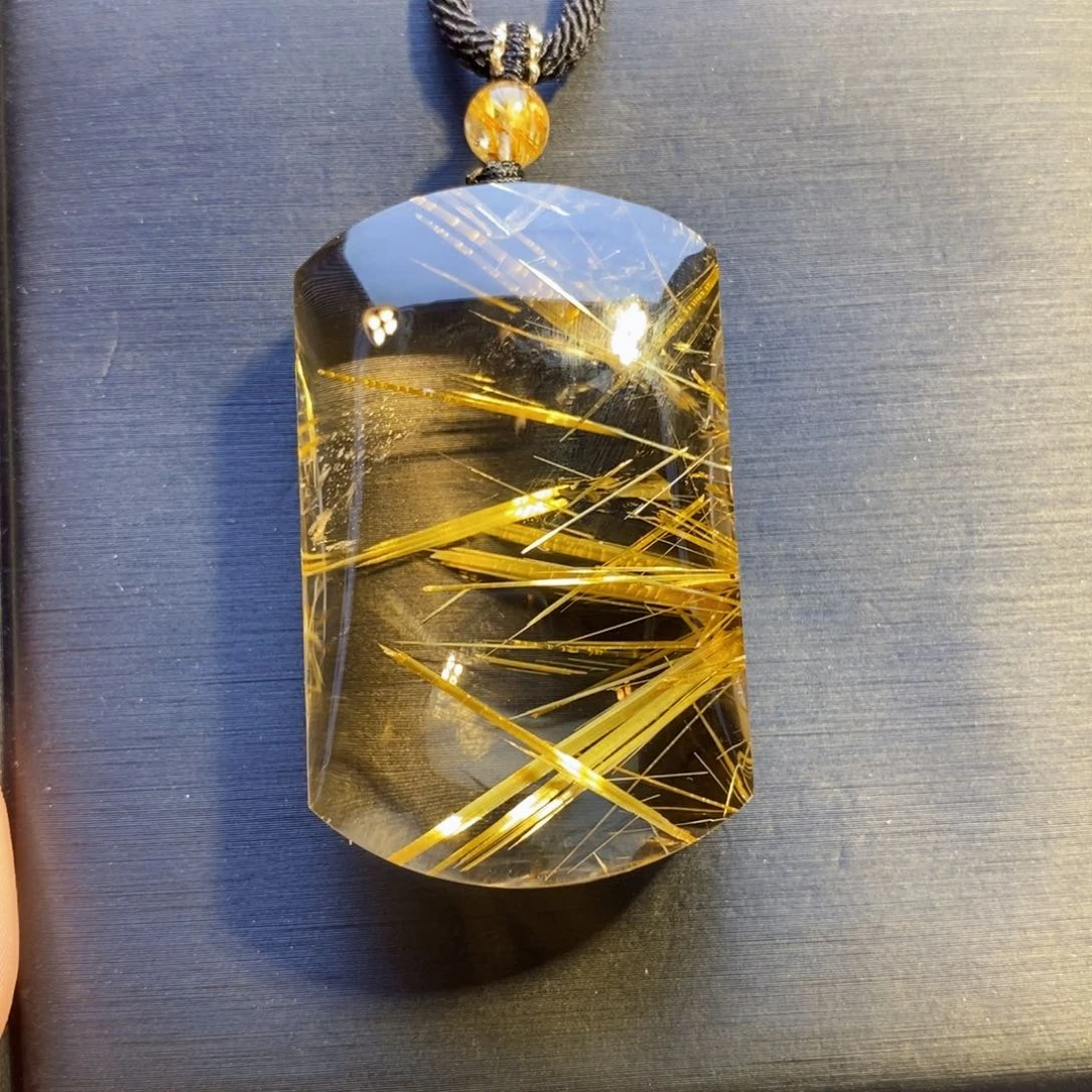 发晶颈饰未镶嵌天然钛晶无事牌吊坠