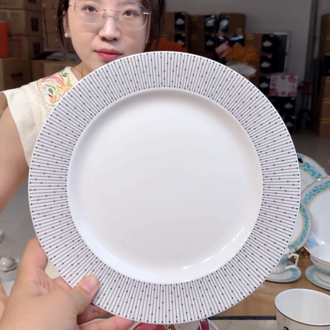 骨瓷10英寸平盘25cm一个大盘
