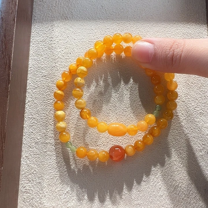 蜜蜡未镶嵌手串6.8mm蜜蜡手串