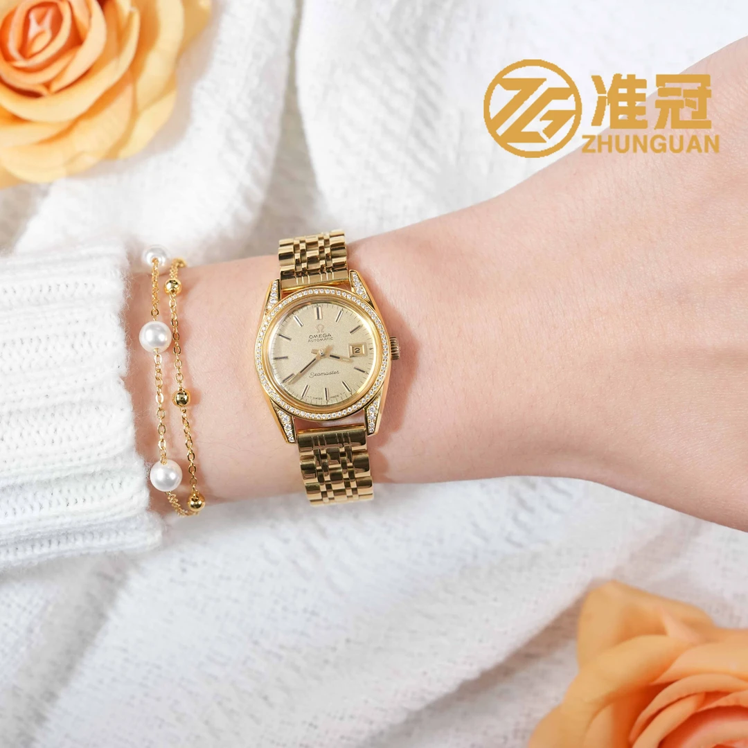 95新 Omega/欧米茄 25.5mm自动机械YR4946海马后钻瑞士名表