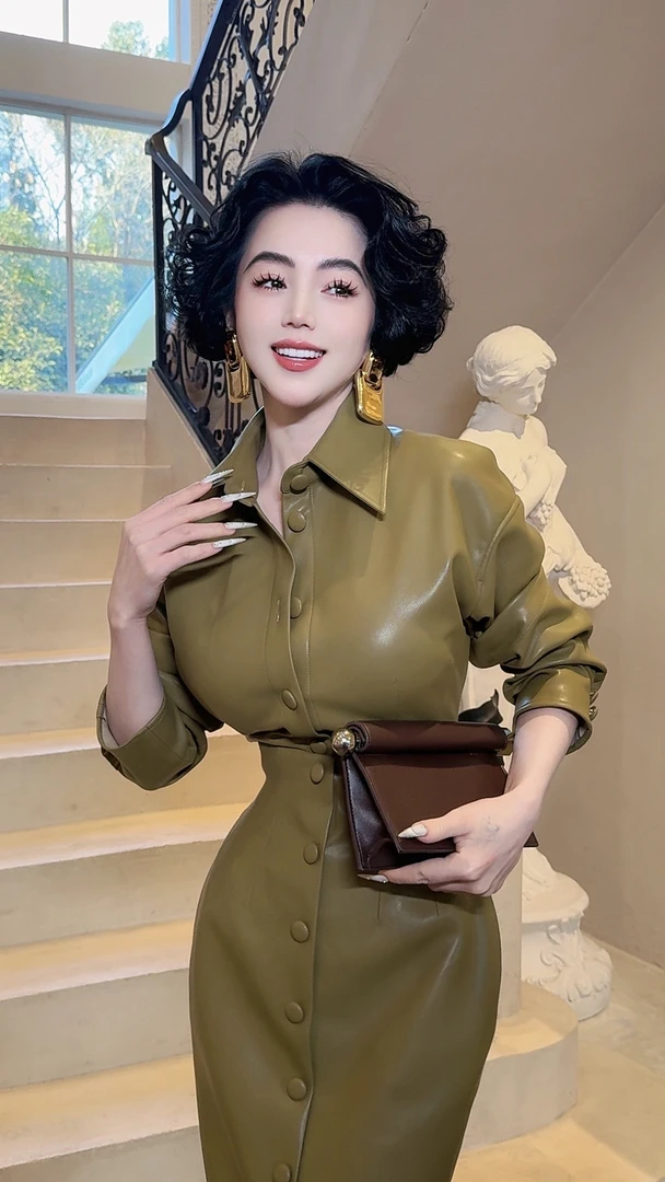 LYXJ【挪威特雨林】套装2025春款牛油果绿设计感高腰显瘦时尚套装