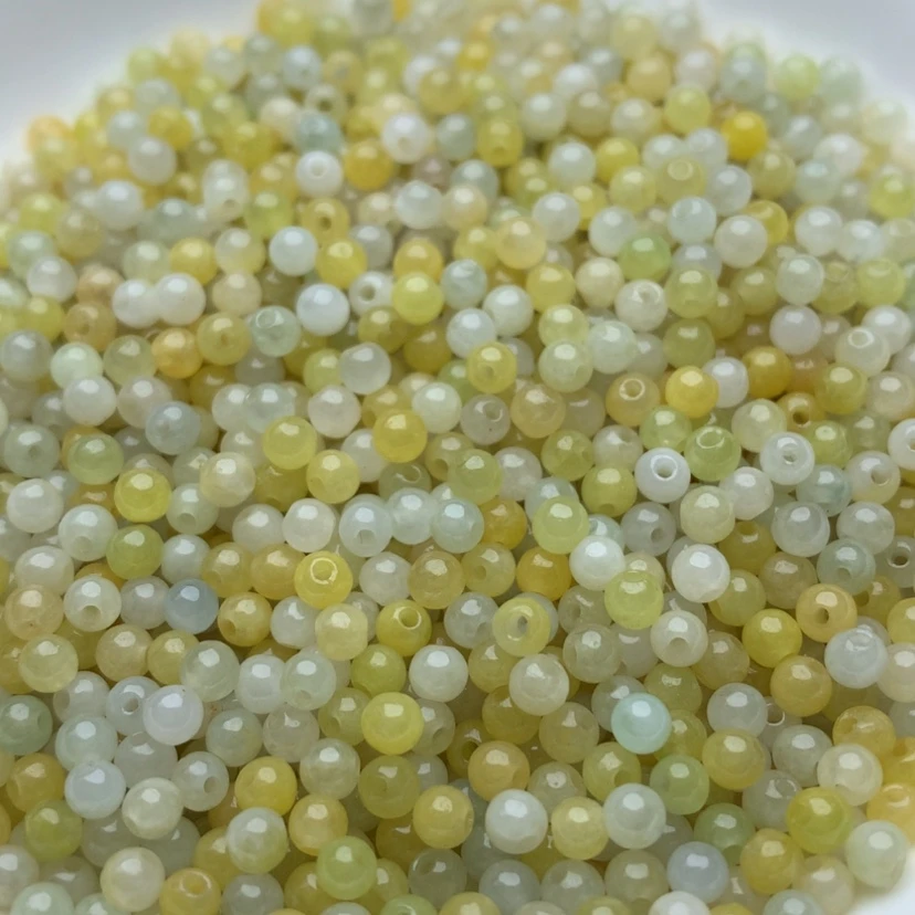 【闪购商品】翡翠手链未镶嵌卡3.5冰黄100颗