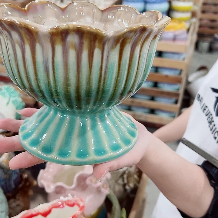 有孔.凑满10元发货多肉陶瓷花盆！