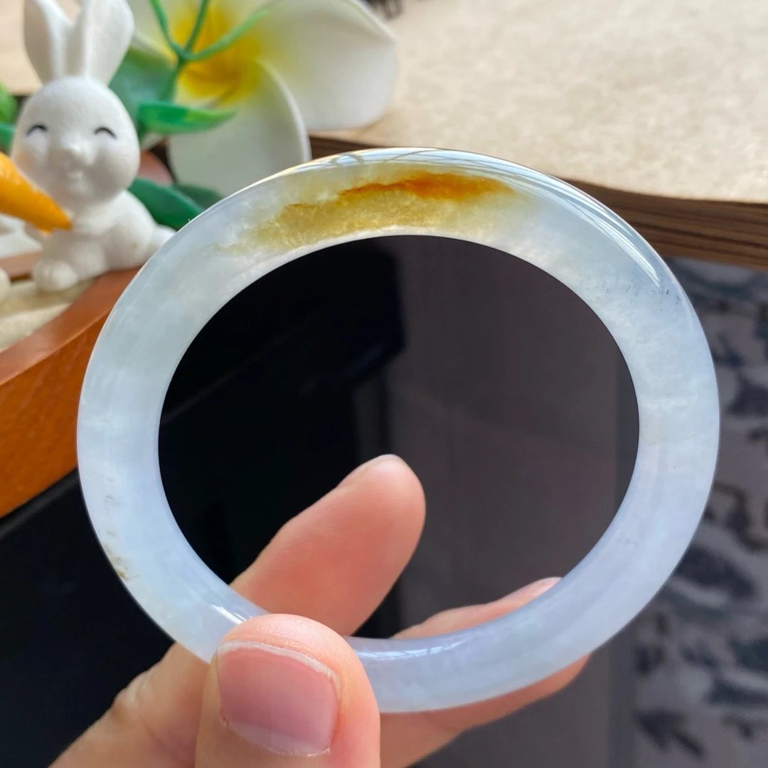 02.25批1092号51-8.1！圆条！明亮的橙黄色晕染开！天然翡翠