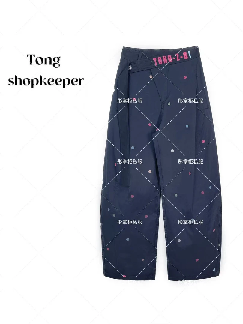 QJ/彤掌柜1681846 夏款2025欧货不规则腰头彩蛋撞色波点减龄小裤