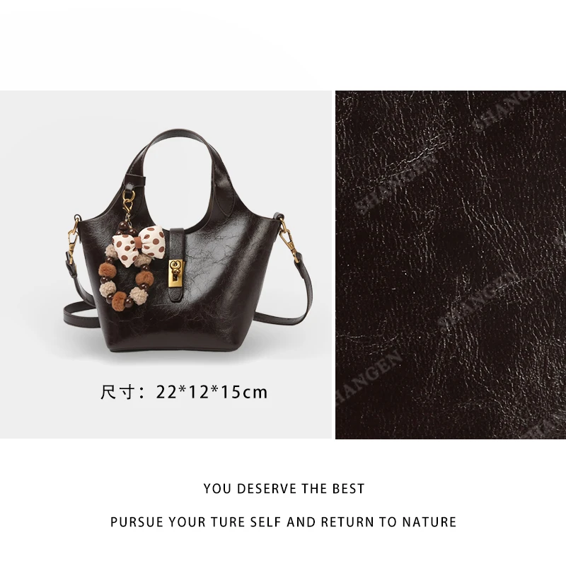 【尚恩CC】SKL-5861-1-咖啡色-轻奢百搭手提腋下新款斜跨女包