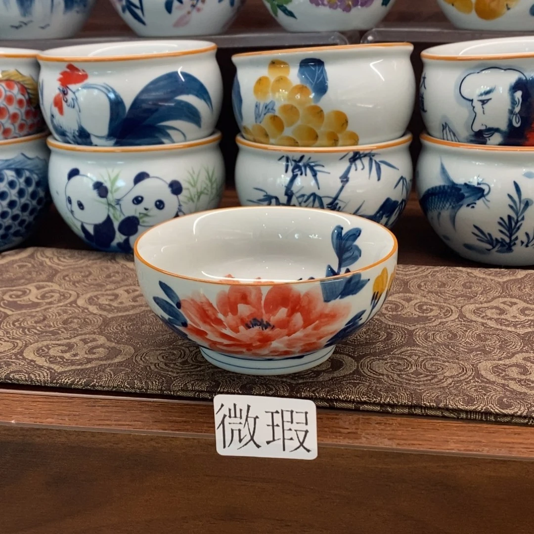 釉下彩老陶泥手工绘制