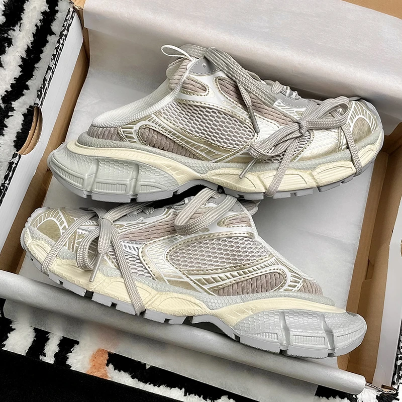 某物渠道鞋~官方正品巴黎3xl半托老爹鞋炸街夏季透气休闲男款女潮