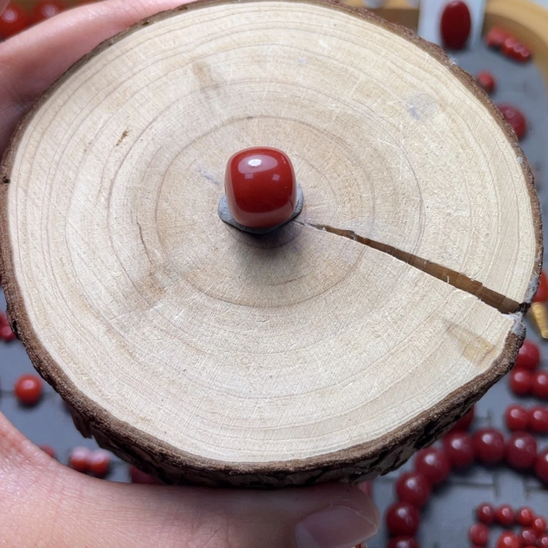 翠***微南红玛瑙未镶嵌12.5锦红火焰纹老型