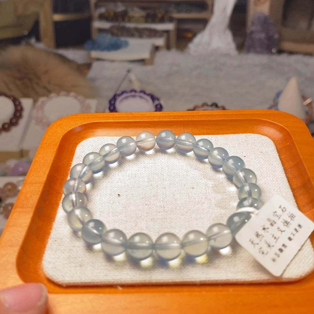 【闪购商品】水晶手链未镶嵌海蓝宝冰川蓝8mm