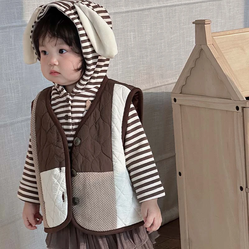 婴幼儿撞色拼接马甲WZ85073