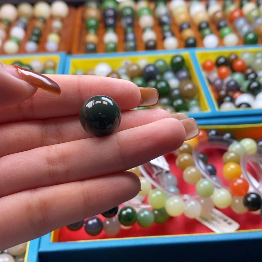 和田玉未镶嵌珠宝奇石福利青玉蓝调单珠z14