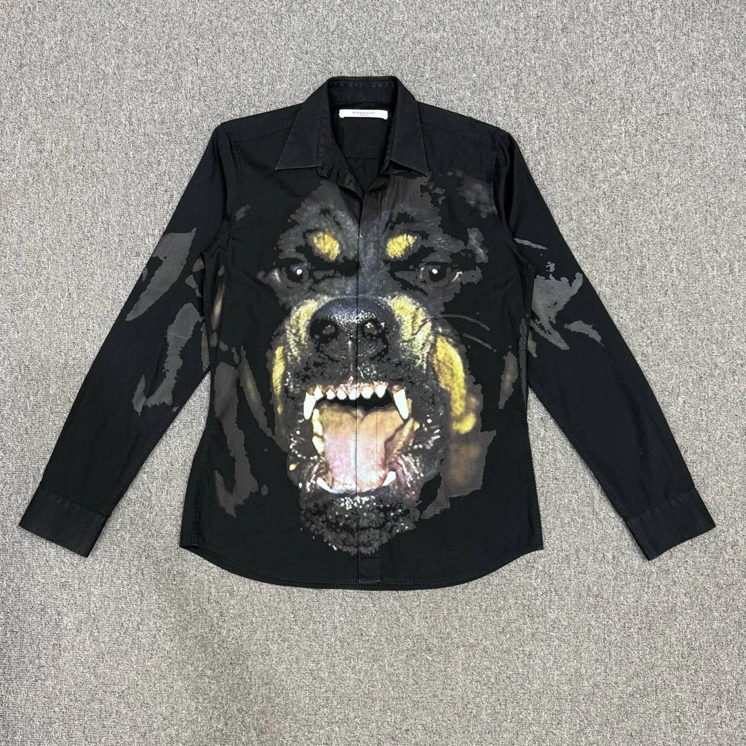 99新 Givenchy/纪梵希 14053317 纪梵希 黑色狗头衬衫 39码