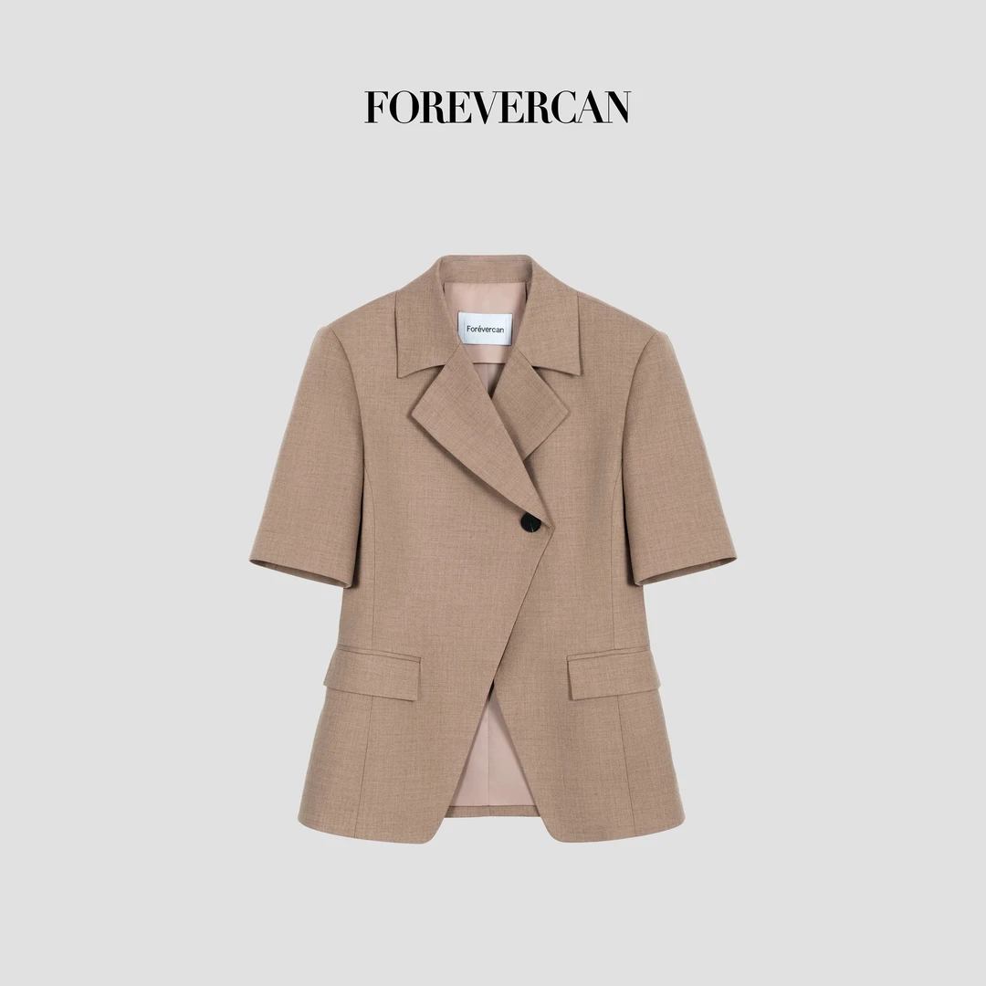 FOREVERCAN“柏林书屋”立体剪裁一粒扣中袖西装外套SC23391