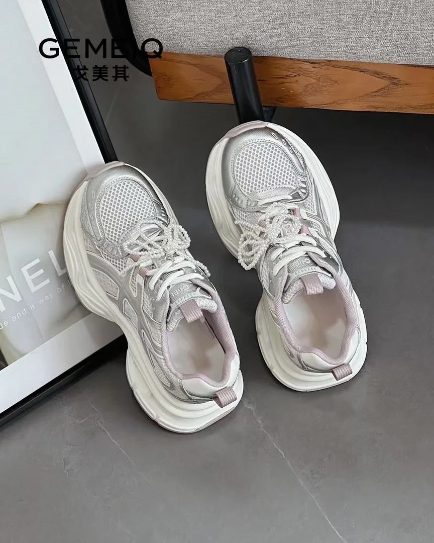 潮流网面女鞋可爱风女士老爹鞋厚底百搭时尚休闲鞋时尚