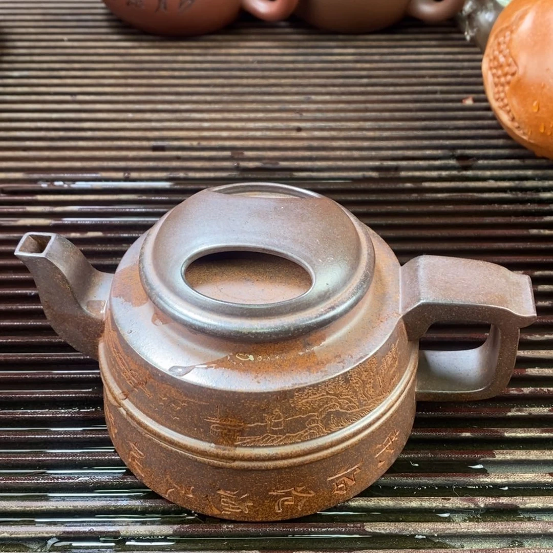 紫砂茶壶白35 牛盖 段泥柴烧