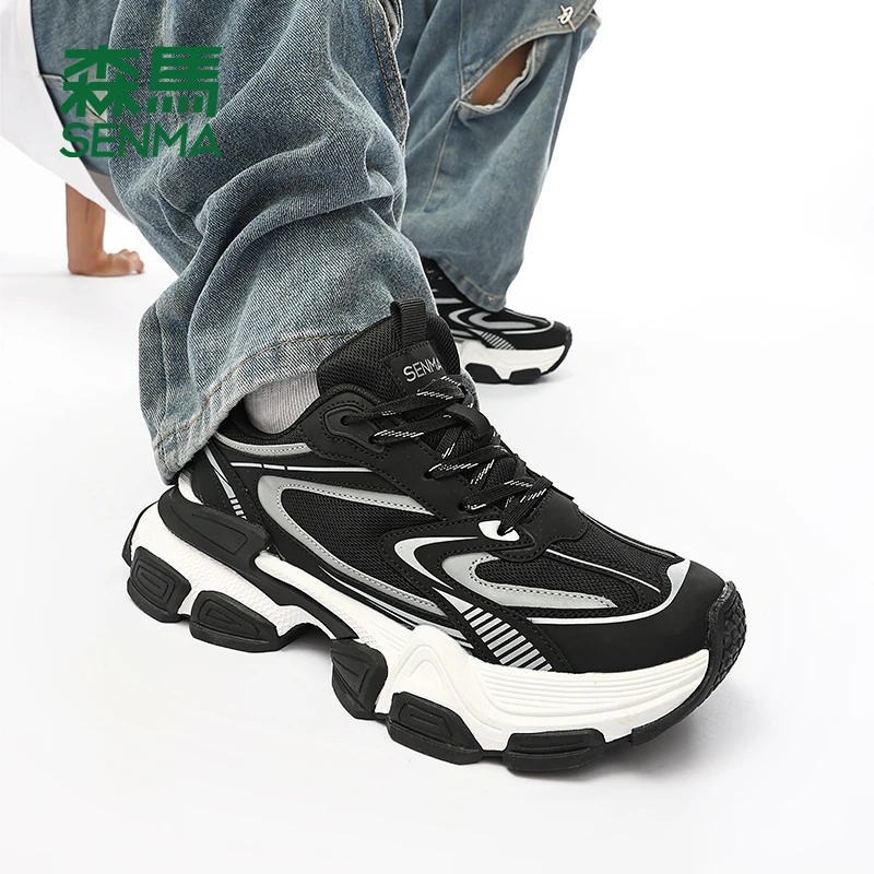 森马情侣款透气网面运动休闲鞋潮流跑步鞋厚底老爹鞋YX20371009