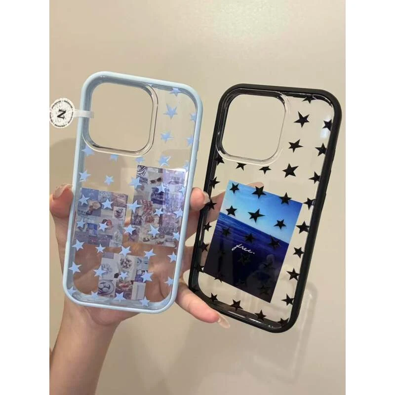 高级感小众星星深海插画适用iphone16promax苹果15pr手机壳二合一