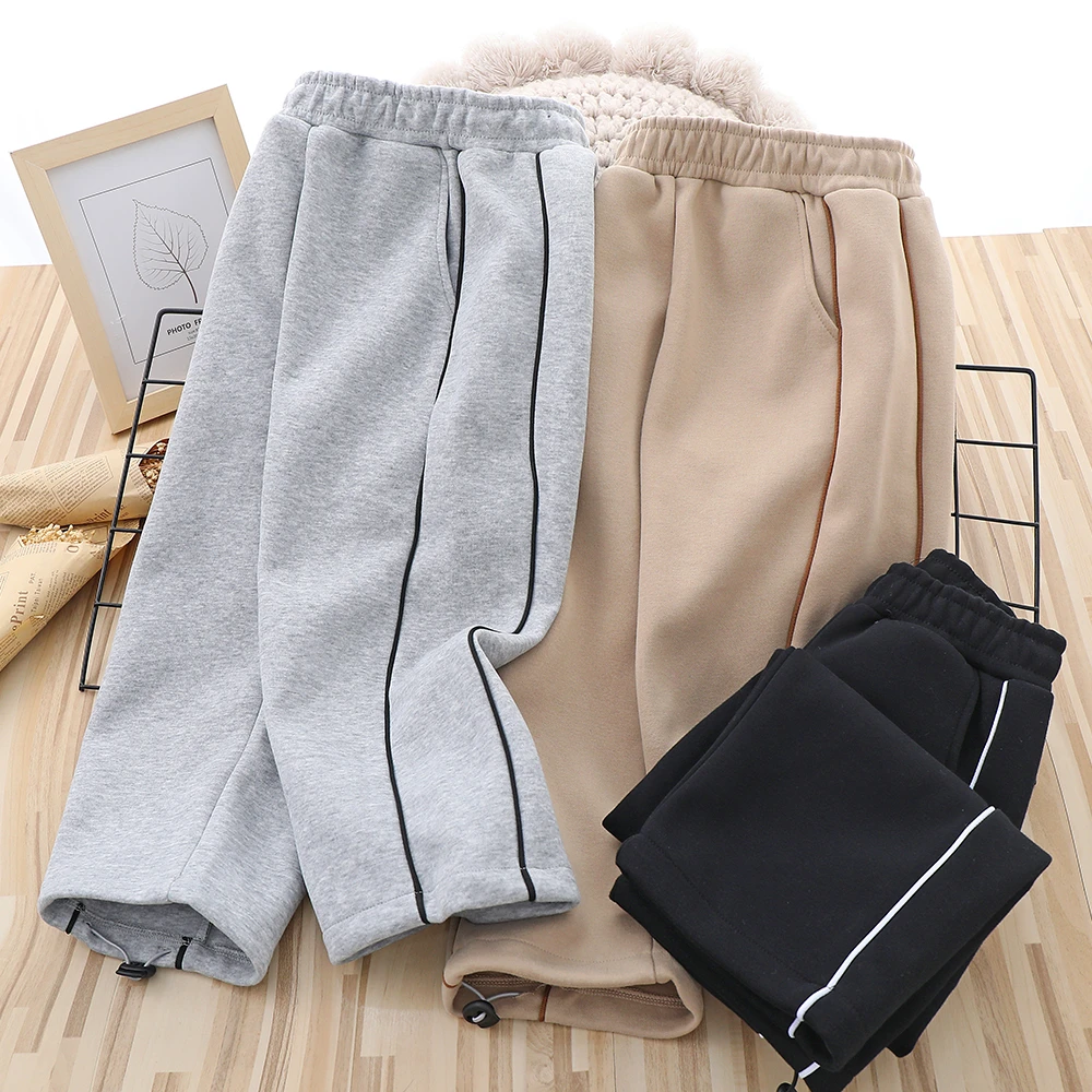 春秋季节中大童压条侧拼运动裤1182