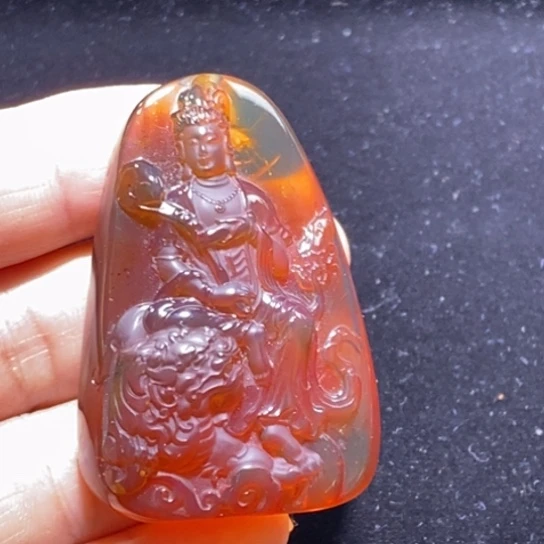 琥珀未镶嵌裸石文殊观音菩萨