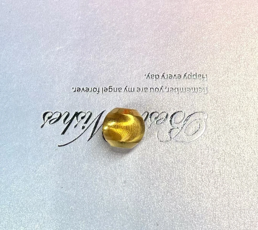 A(044）足金简约百搭卡十猫眼金珠