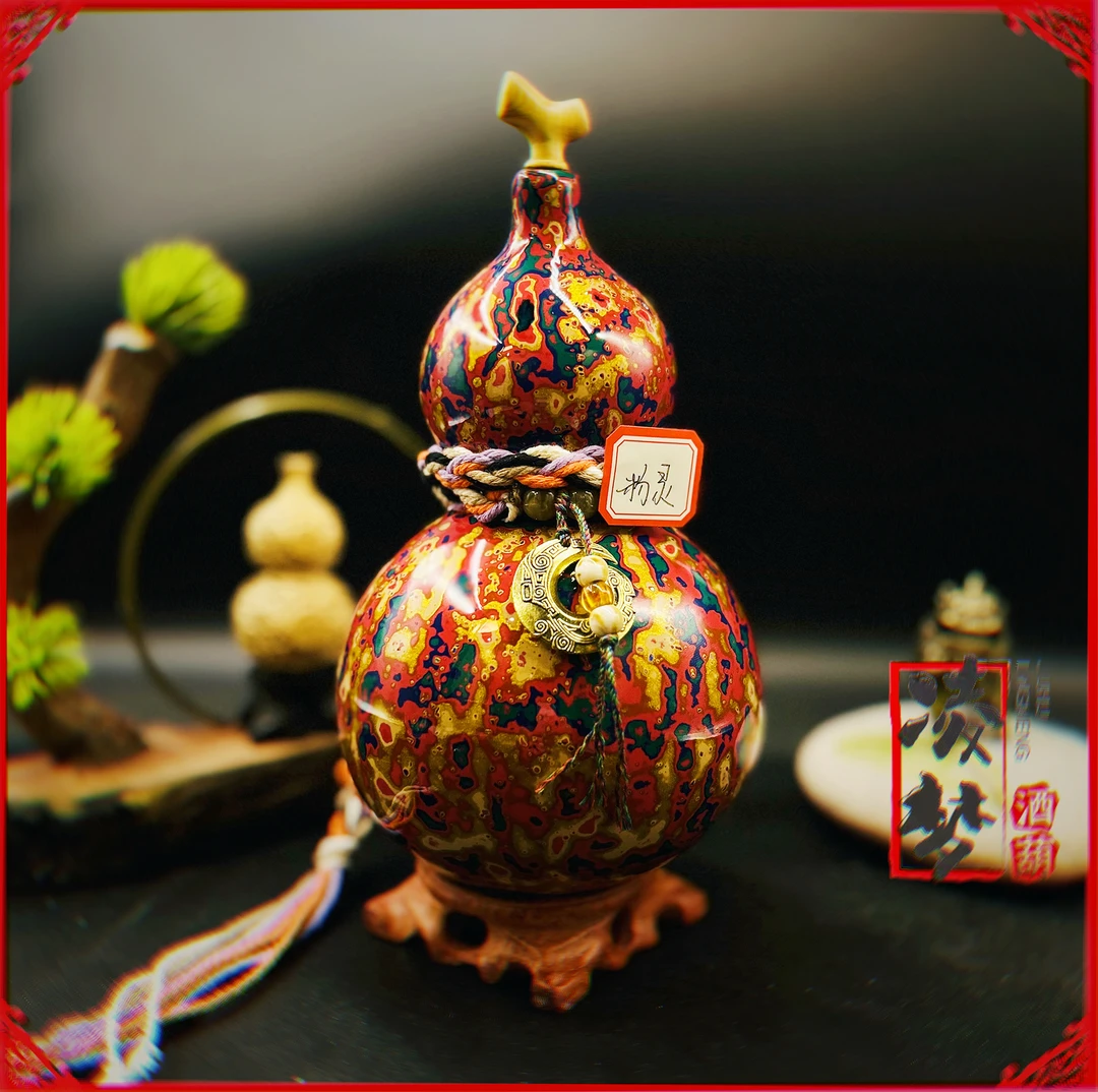 【鎏金—粉灵】优质大漆酒葫芦仿古珍藏文玩福禄摆件纯天然手工
