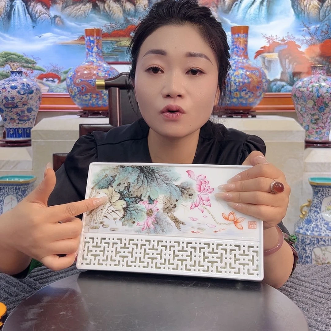 景德镇高端粉彩茶盘