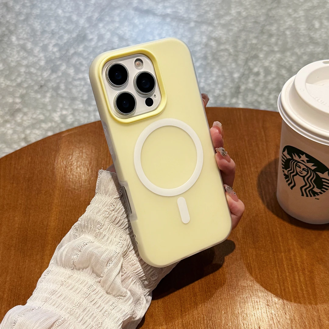 简约肤感适用iphone16promax手机壳15新款14苹果13二合一12磁吸11