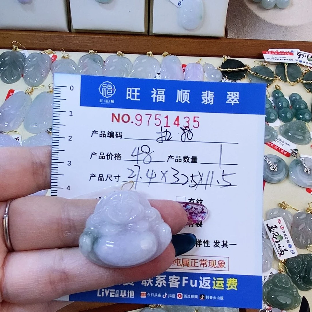 翡翠颈饰未镶嵌x*彤紫色飘花佛