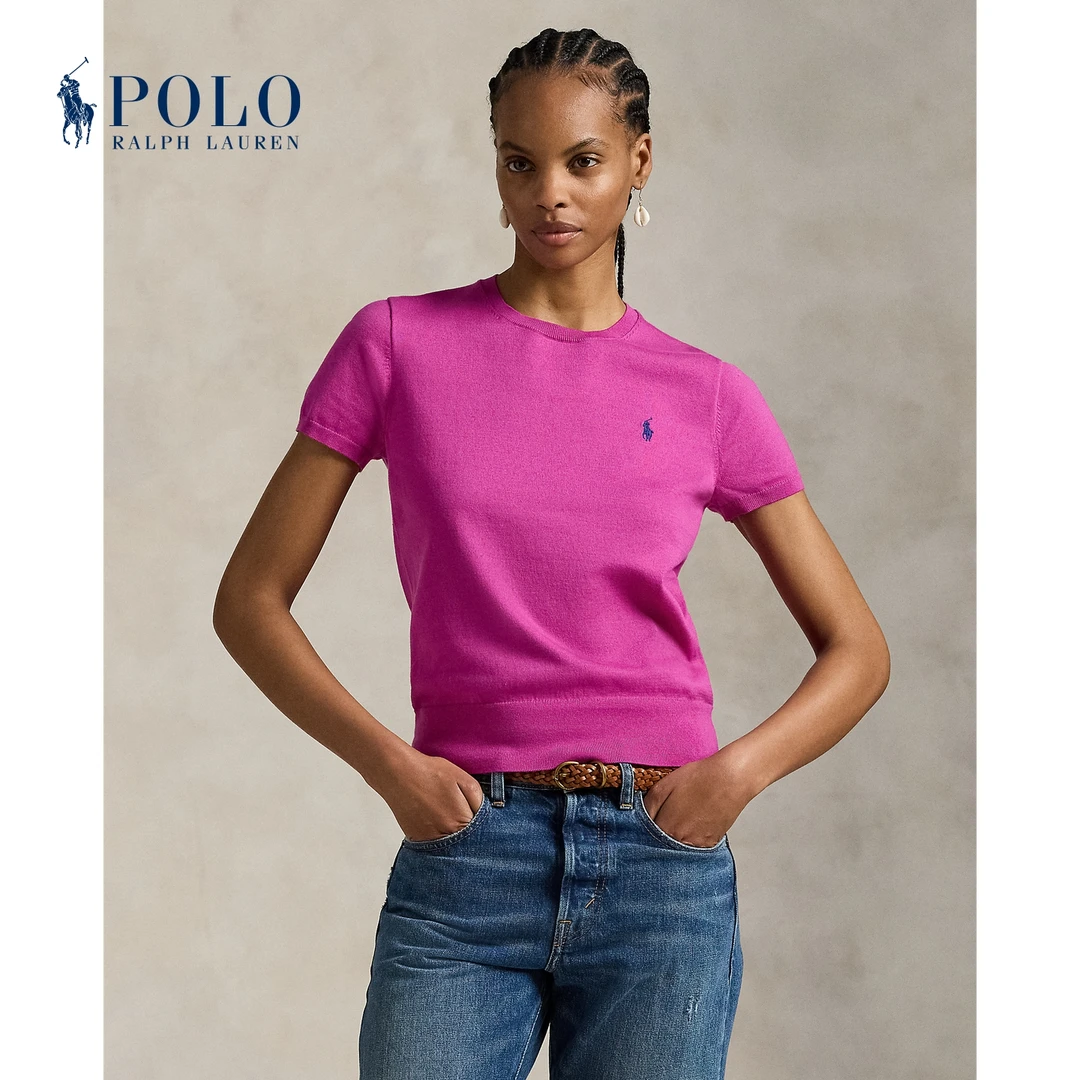 Ralph Lauren/拉夫劳伦女装 25年早秋修身版型短袖圆领针织衫