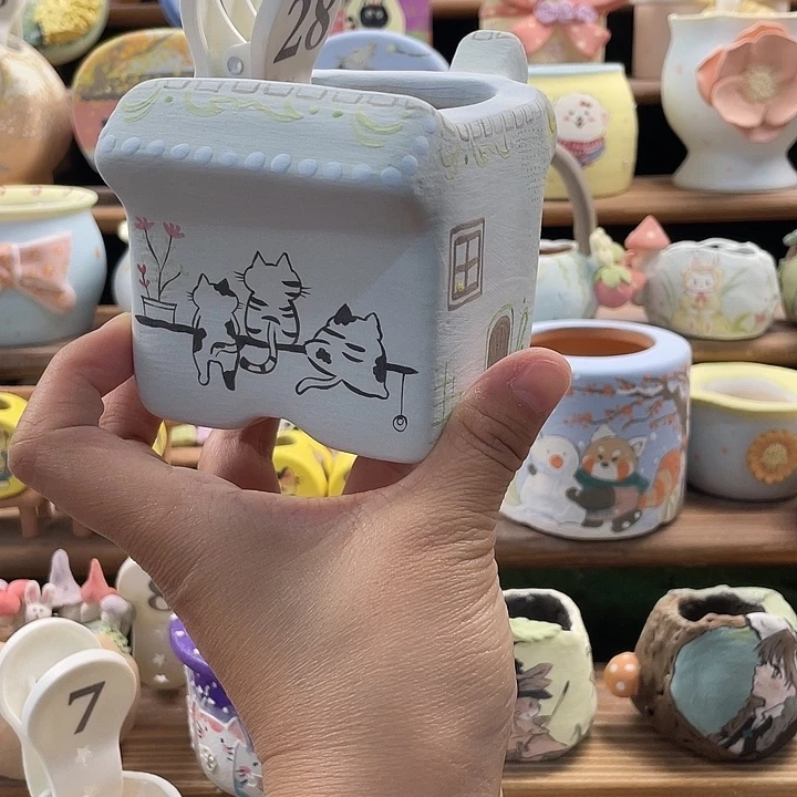 28……手工手绘花盆