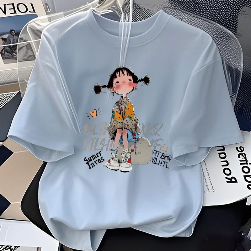 【6-1彩】2025纯棉男女同款纯棉T恤短袖t恤男女夏季ins潮牌潮