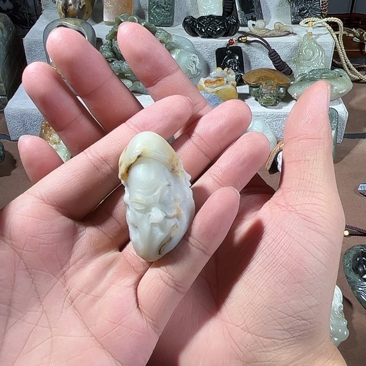 豆***大未镶嵌和田玉挂件