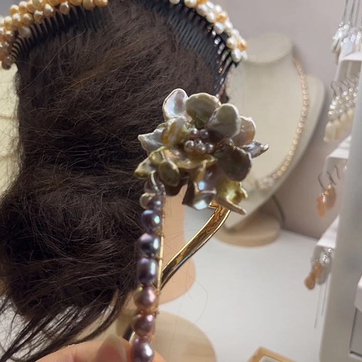 淡水珍珠发夹未镶嵌