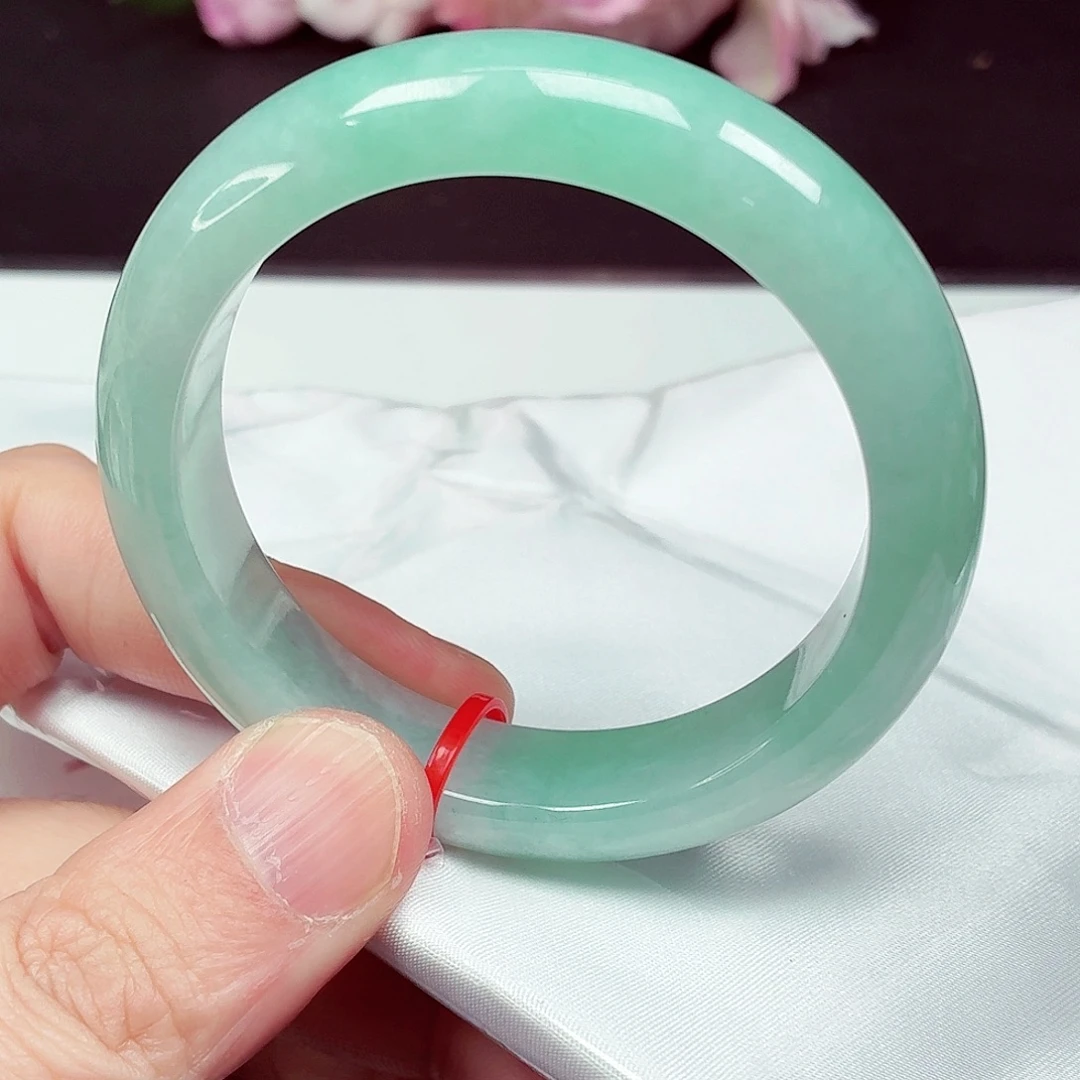 翡翠未镶嵌手镯53.8圈