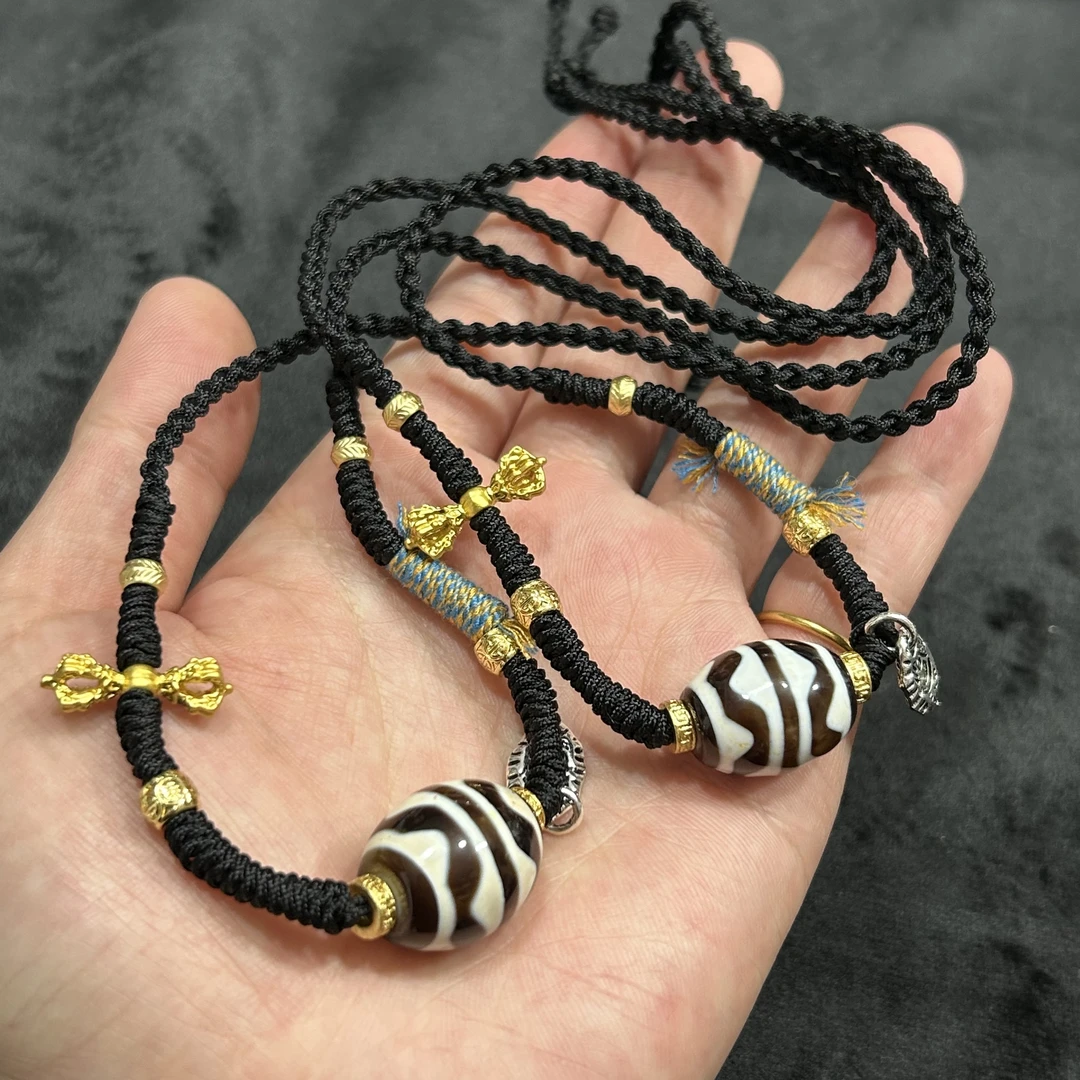 【曹美丽精选】 H33689-玛瑙diy脖挂（双牙牙）-多样性发其一-15*19mm