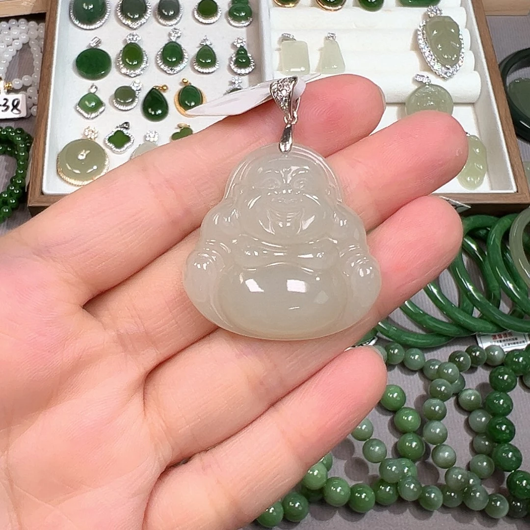 颈饰银S925镶嵌和田玉