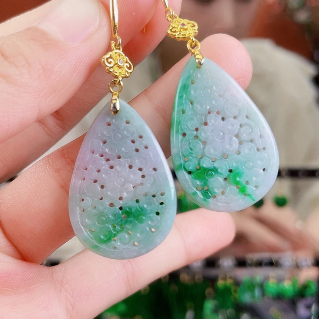 翡翠未镶嵌耳饰饰品