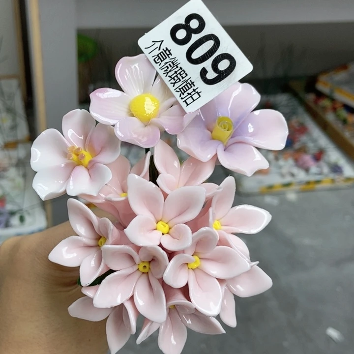 摆件手工制作陶瓷花