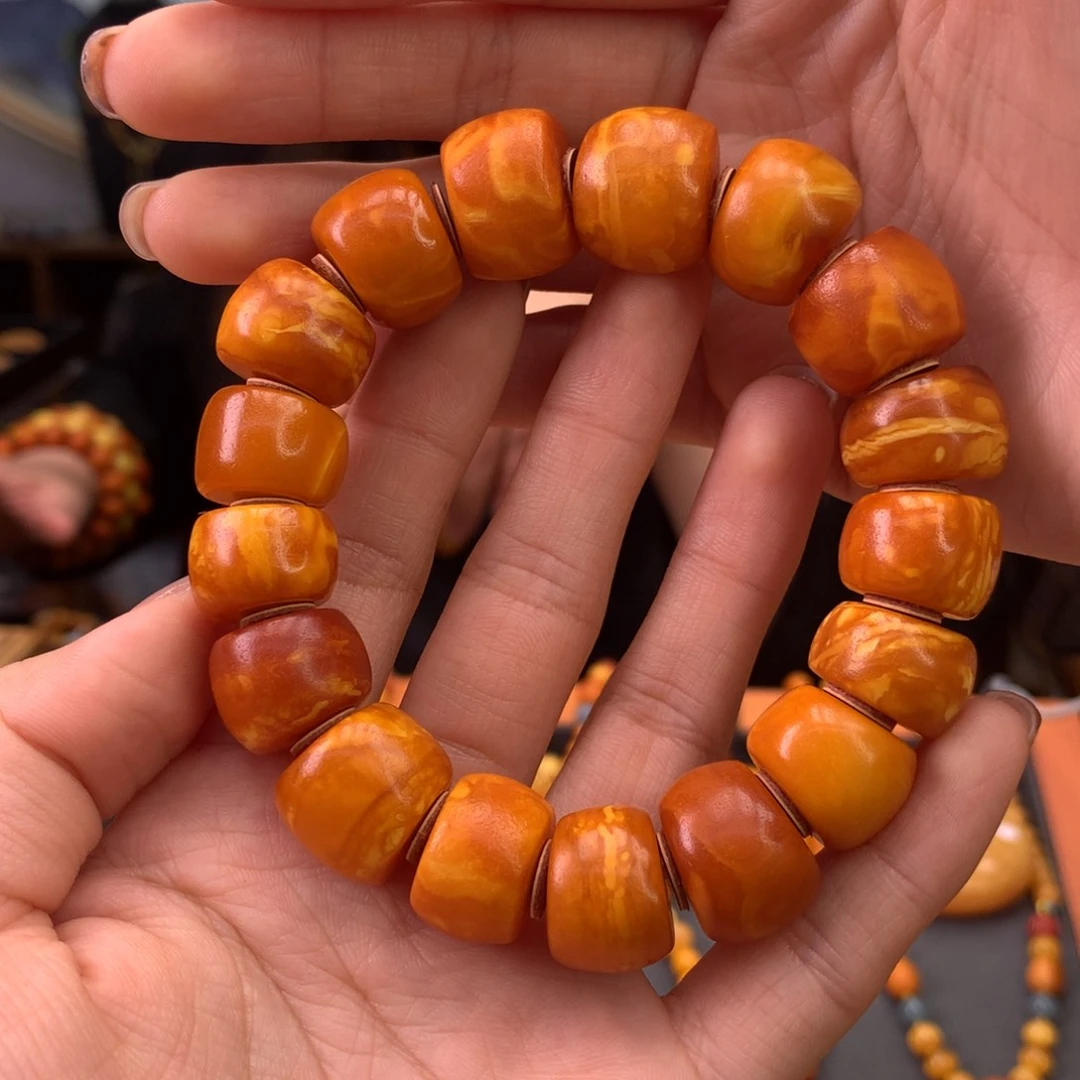 蜜蜡手串未镶嵌天然