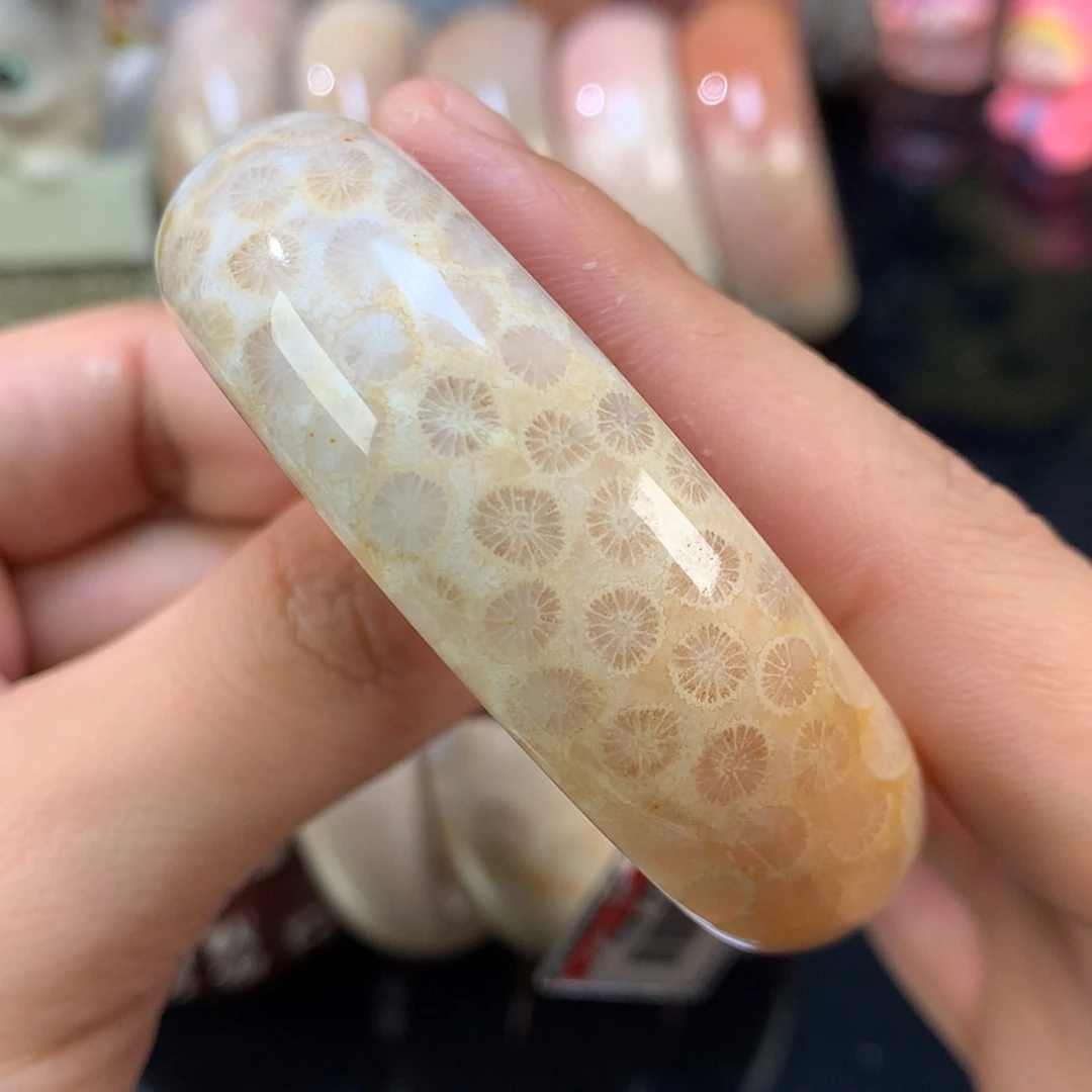 【闪购商品】颈饰未镶嵌硅化珊瑚（珊瑚玉）95号54.9圈双面花花
