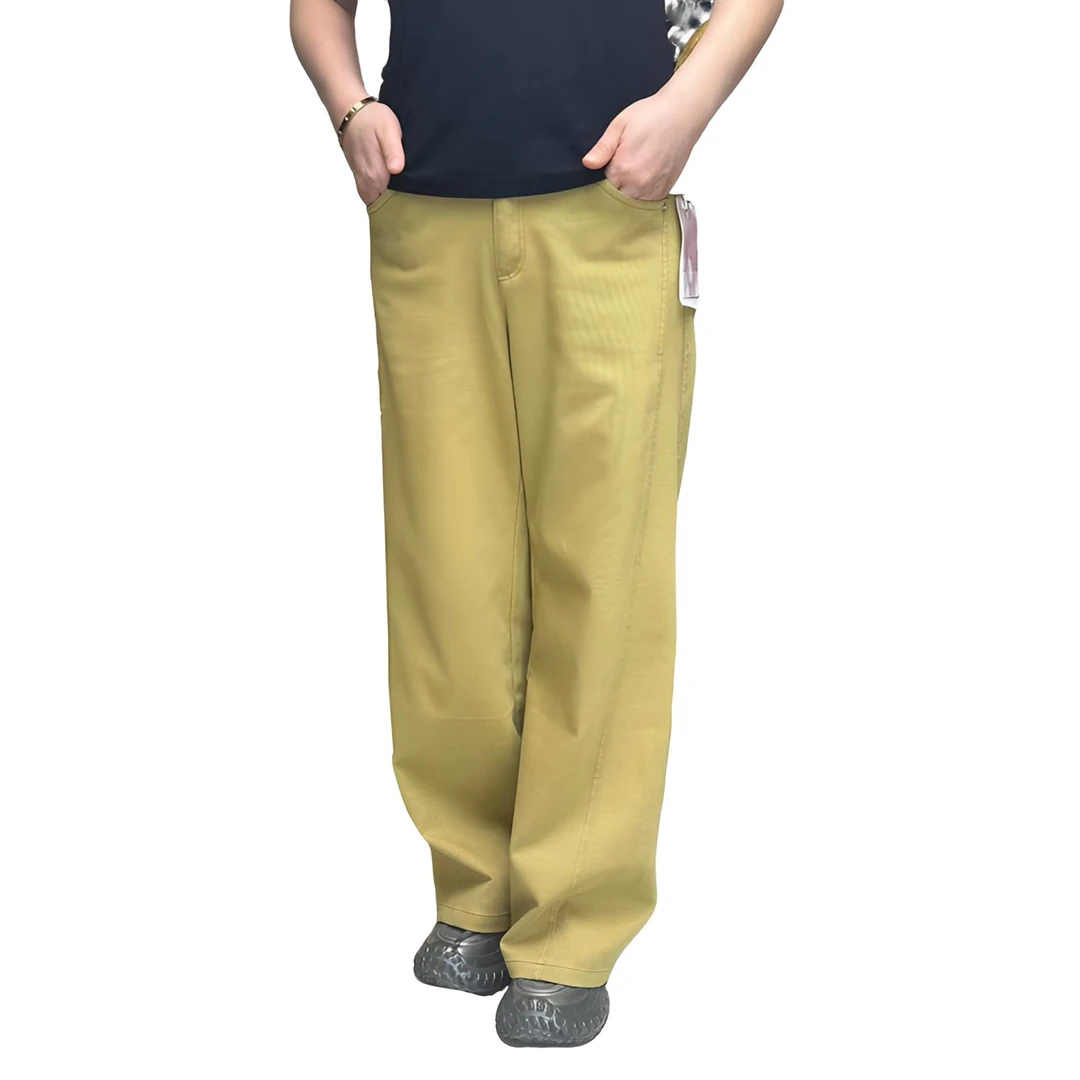 百搭纯色时尚休闲直筒裤女款春季新款高腰拖地长裤