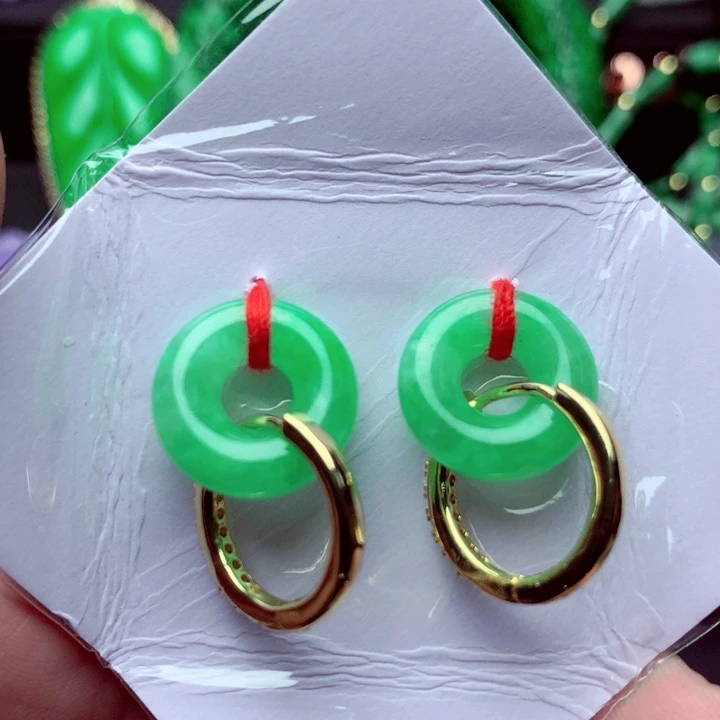 翡翠未镶嵌耳饰A货