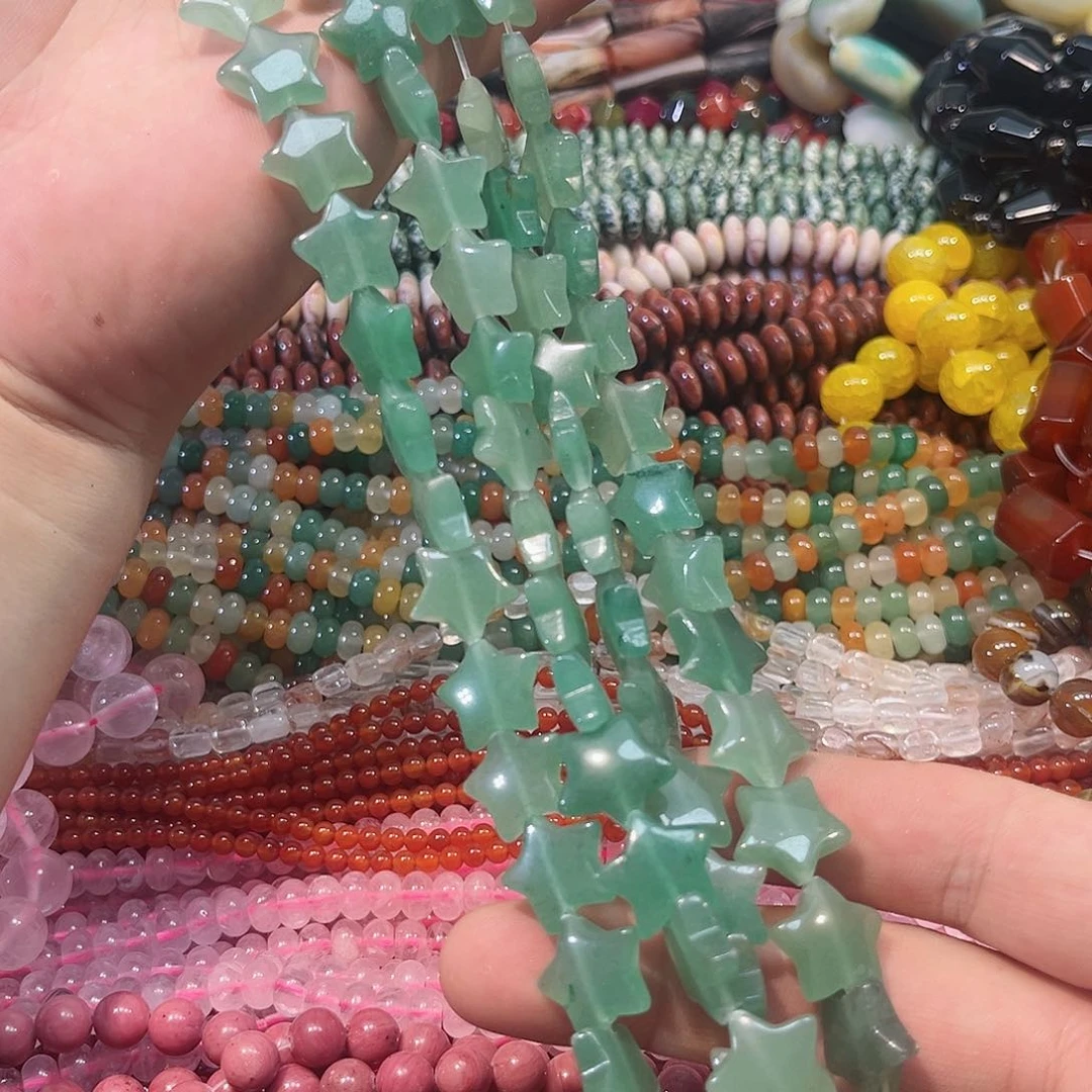 玛瑙/玉髓合金珠宝半成品东邻玉五角形一条15mm