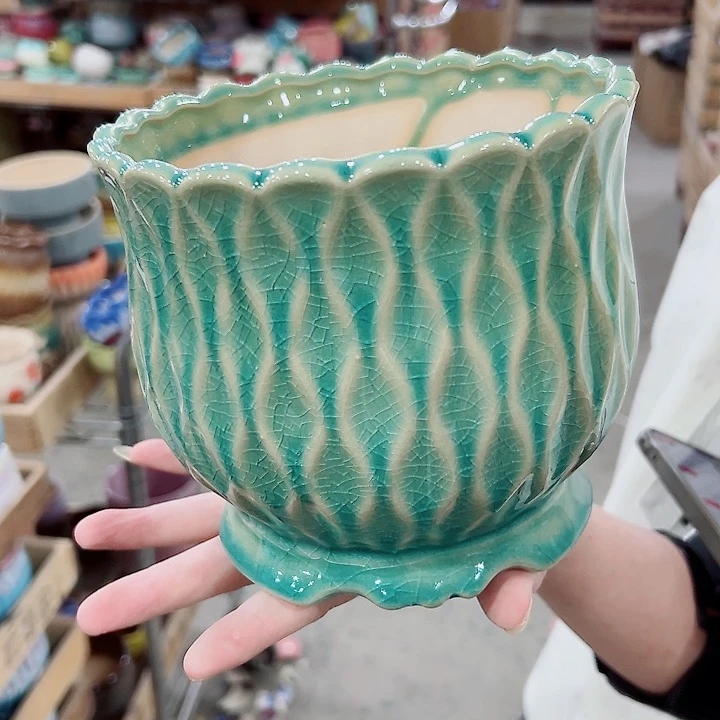 有孔.凑满10元发货多肉陶瓷花盆！