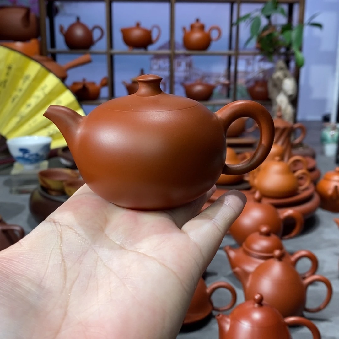 紫砂茶壶邱桂林朱泥佛量壶90cc