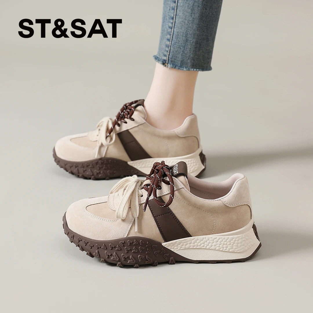 星期六时尚德训鞋女士2025秋季新款复古阿甘鞋百搭运动网红休闲鞋