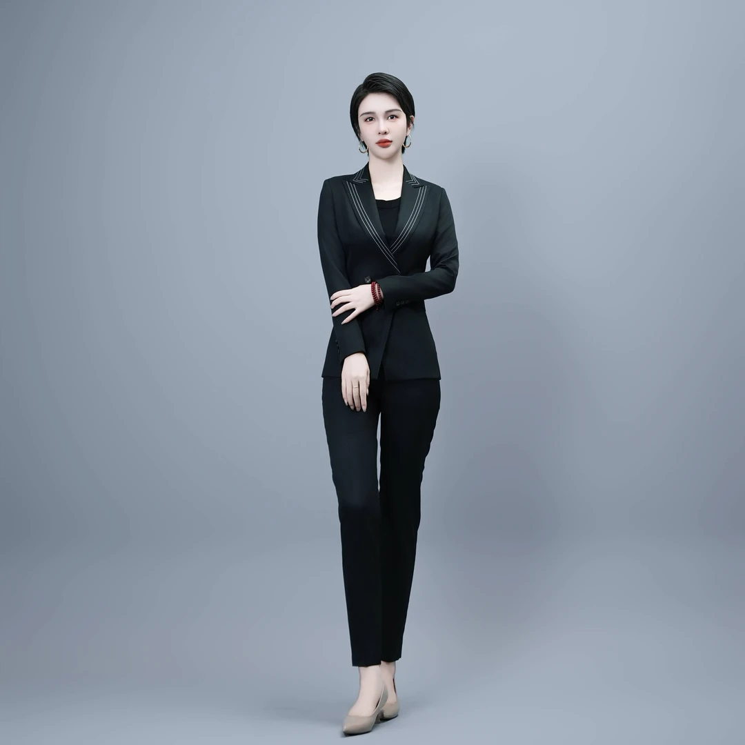 Falaibang/法莱邦8136-80四季款长袖小脚黑色西装套装