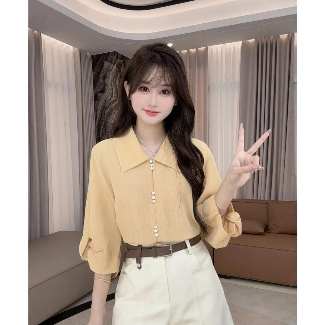 法式复古时尚显瘦长袖衬衫女2024年春季新款小众设计感上衣